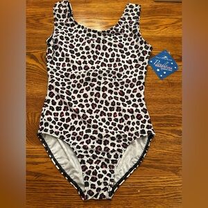 New Motionwear SA adult small leotard gymnastics dance leopard cheetah print